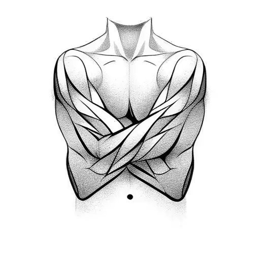 Man With Shoulder And Bicept Tattoo Black And Grey Realisim