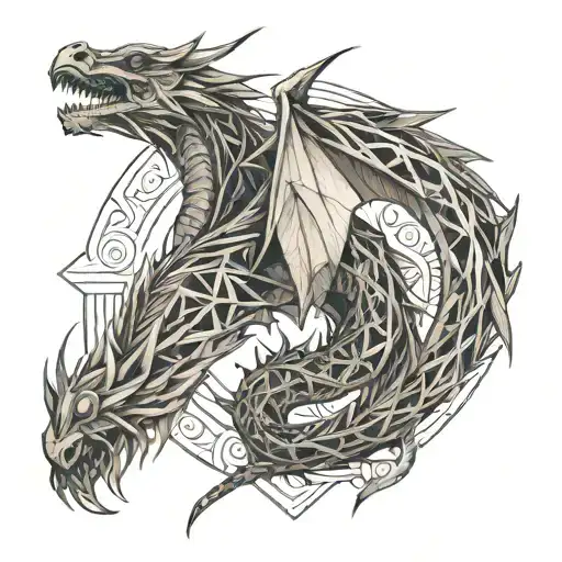 Words Forming A Flying Dragon