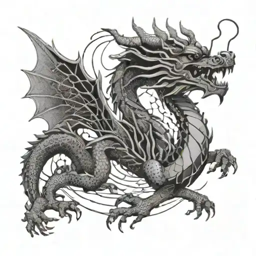 Chinese Dragon Surrounded By Songs