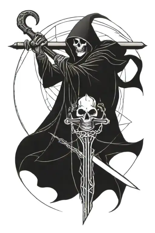 Cryptic Grim Reaper Holding A Scythe