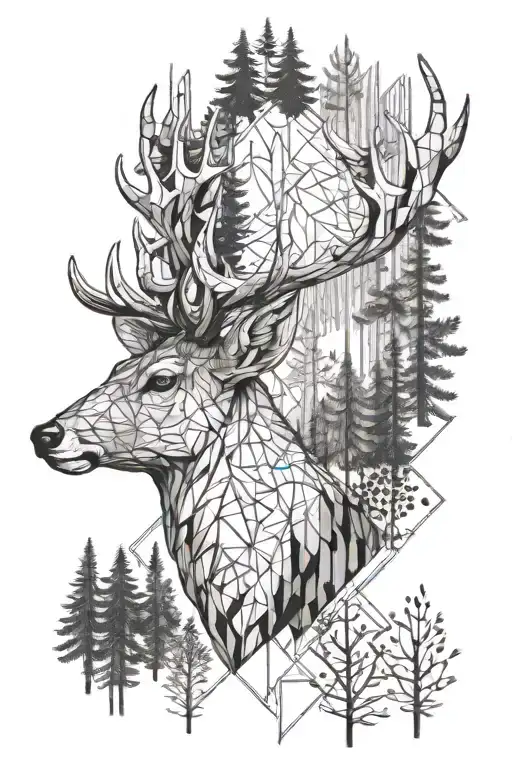 Deer With Forest