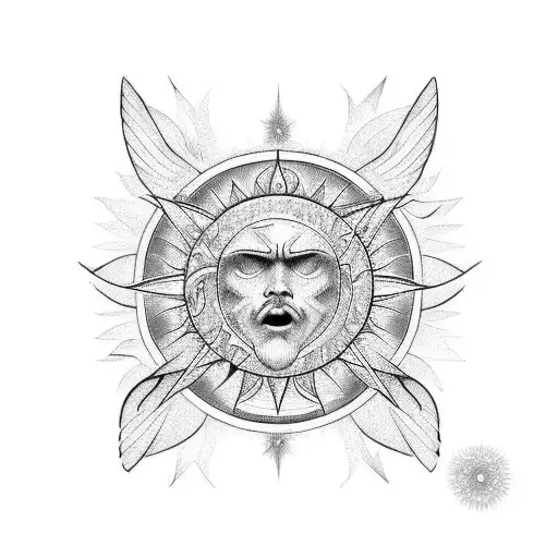 Simple Sun With One Wing Icarus Logo