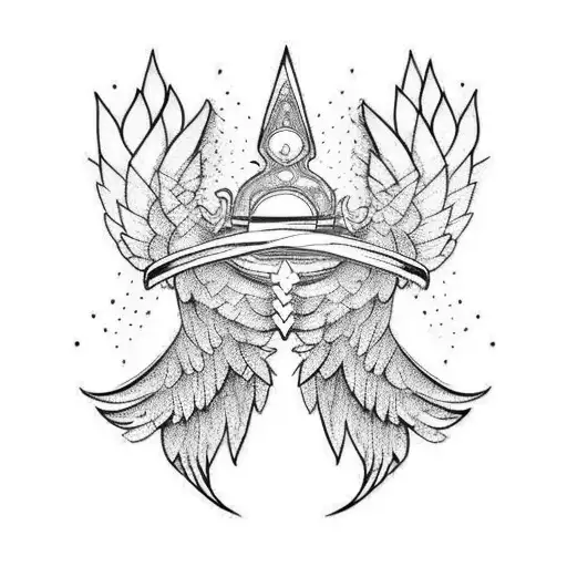 A Guitar With Wings And A Crown