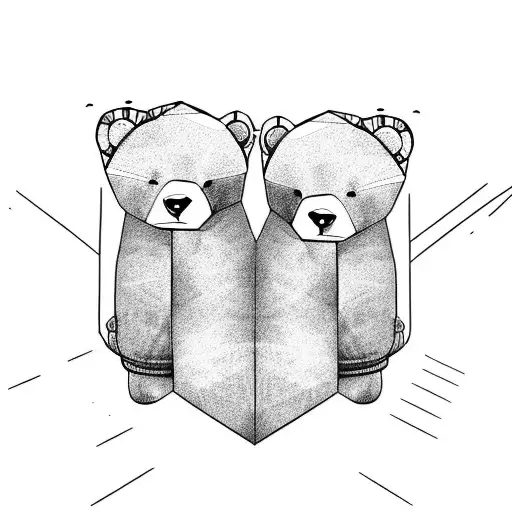 Two Bears Looking Over A Fence Different But Alike