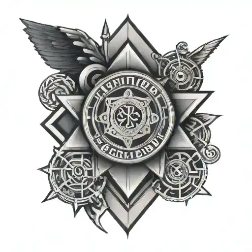 A Tattoo Design Featuring A Stylized Police Of The Names Of My Sons Archibald And Clarence