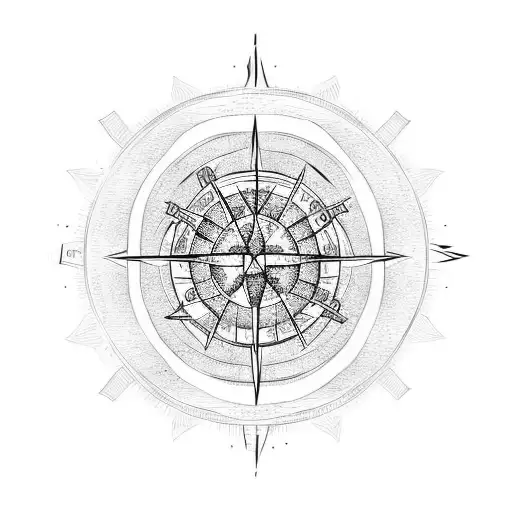 Globe Iceberg Tree Of Life Compass Circles Moon