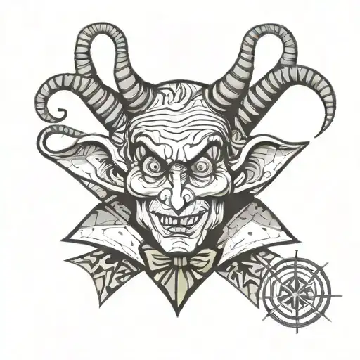 Half Willy Wonka Half Cartoon Devil Portrait