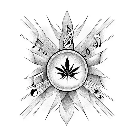 Weed With Music Notes