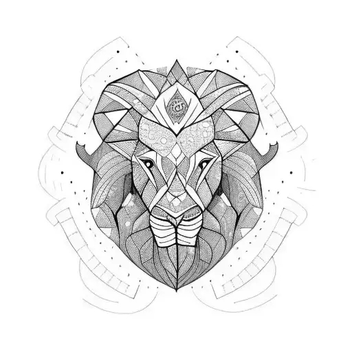 Lion Face Beside Elephant Face