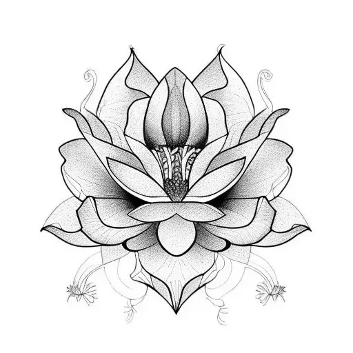 Iris Flowers And Lotus Flowers