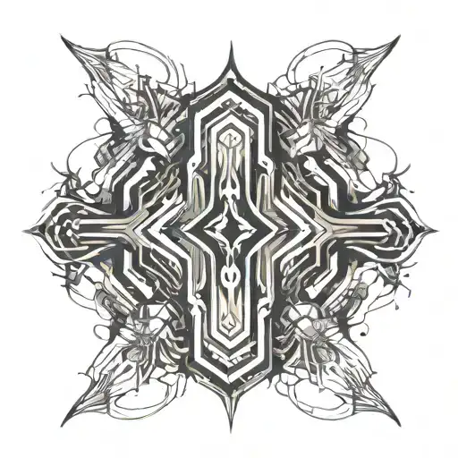 Thigh Cuff Garter Design Made Abstract Grunge Brush