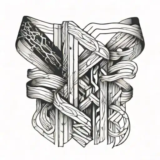 Thigh Cuff Garter From 2 Abstract Grunge Brush Strokes