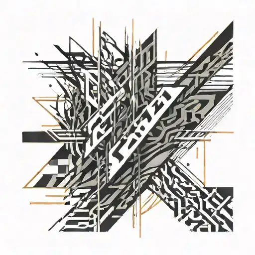 Thigh Thin Cuff From 2 Abstract Grunge Brush Strokes