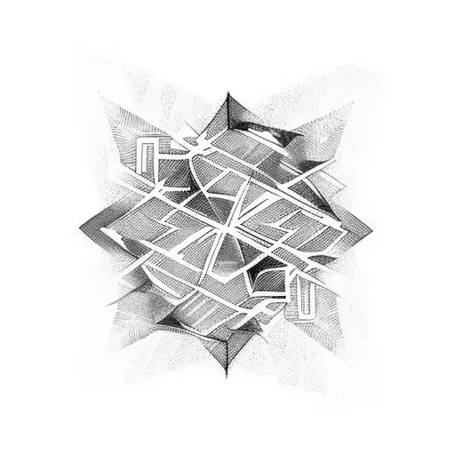 Black Abstract Lines With Blue Highlight