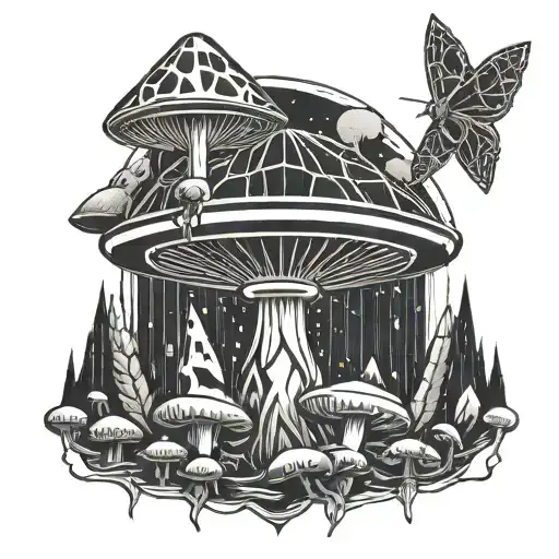 Cool Alien Mushrooms And Spaceship Exploring