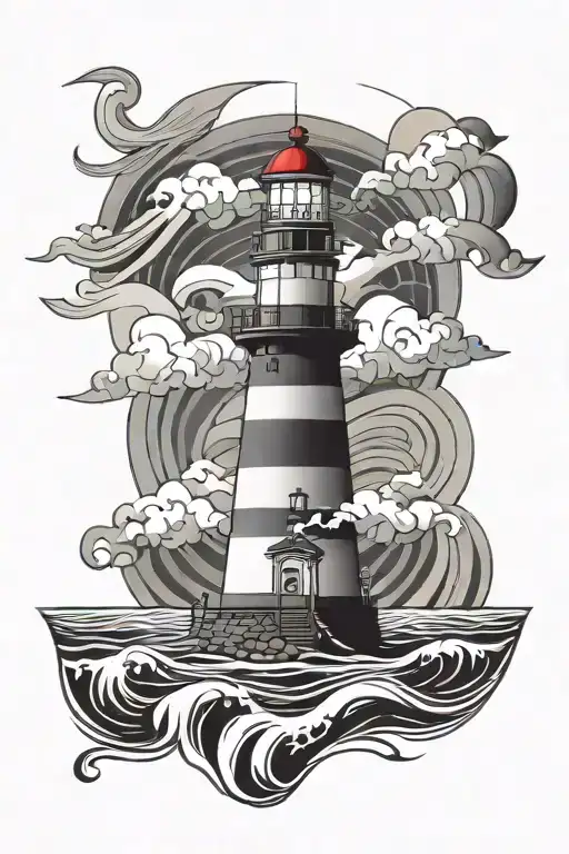 Lighthouse Wave Breaking