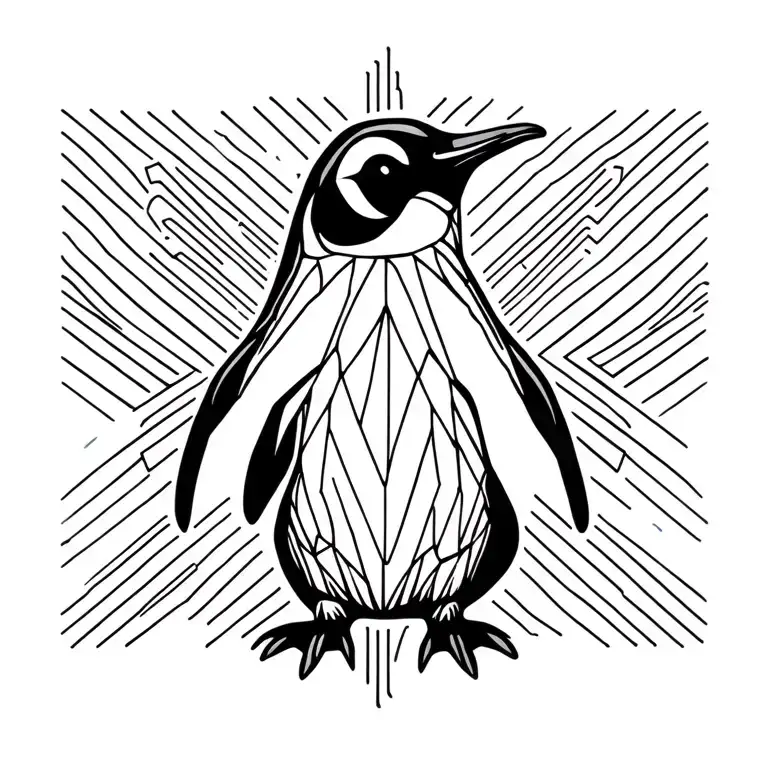 Letter Ev7 With A Pinguin Looking