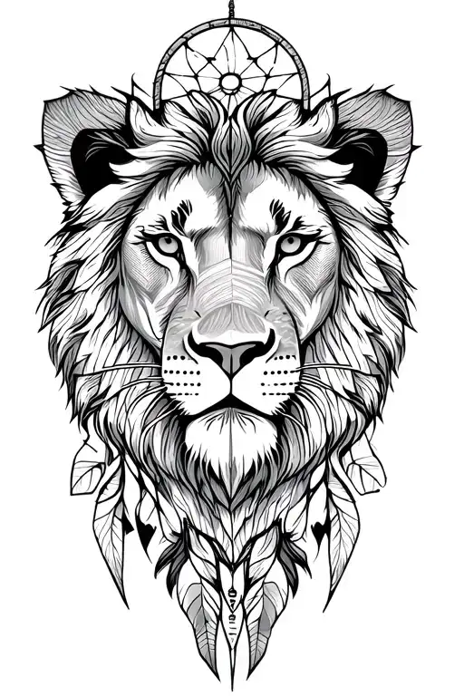 The Grown Lion And A Dream Catcher