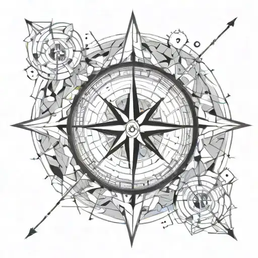 Compass And Watch Surrounded By Constellations