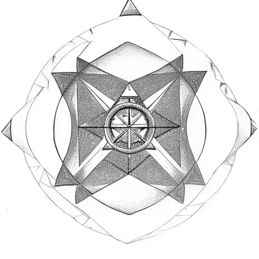 Dragon Triangle Anchor Compass Arrow