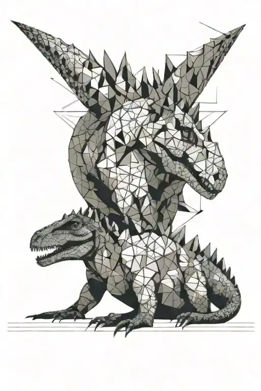 Dinosaur Couple Hugging Each Other