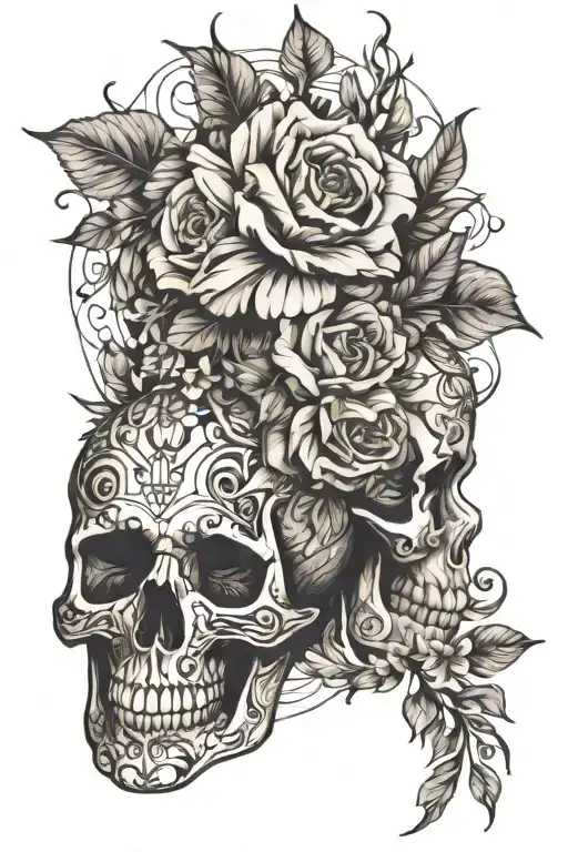 Floral And Skull