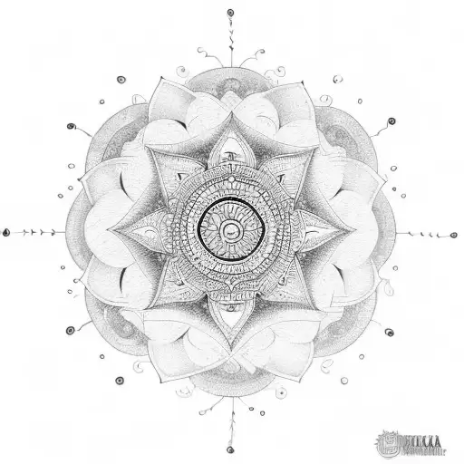 Mandala Design With Hindu Deities Incorporated