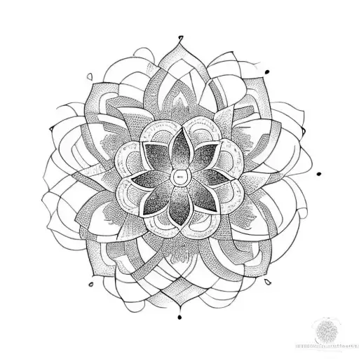 Lotus Intertwined With A Mandala