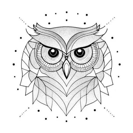 Owl With Thin Lines
