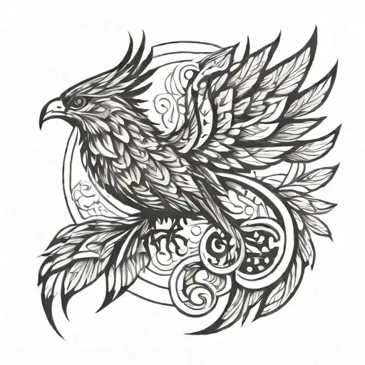 Phoenix Line Drawing