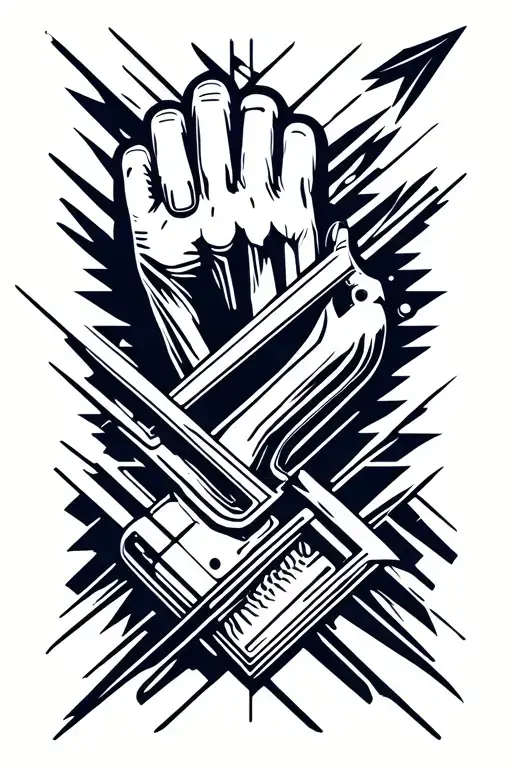 Arrow From Pointer Finger To Thumb For Motorcycle Riders