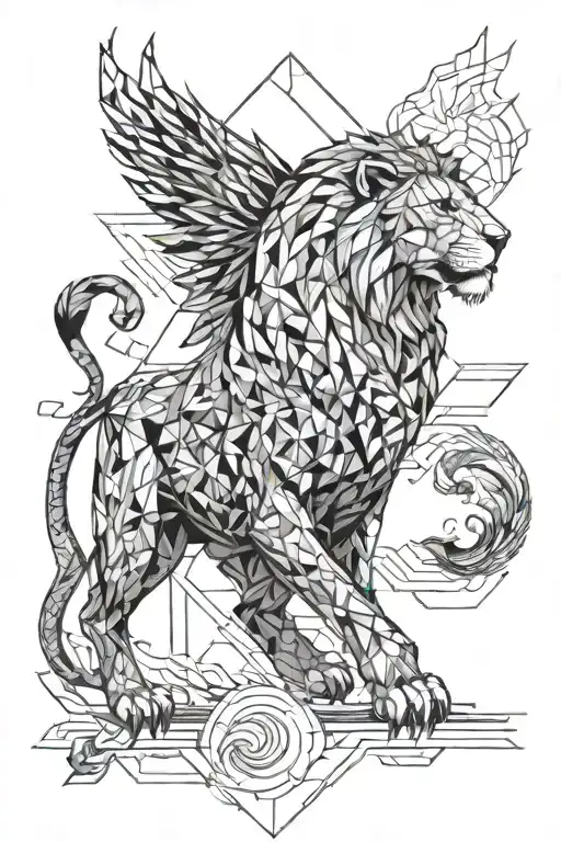 Fierce Lion Jumping Out Of The Flames Of Hell Believe Me