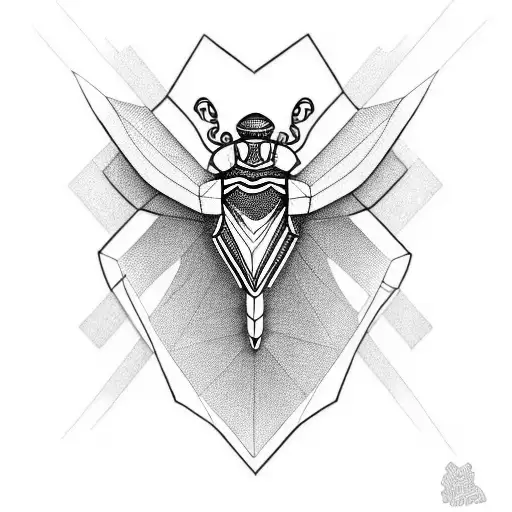 Scarab In Black And White