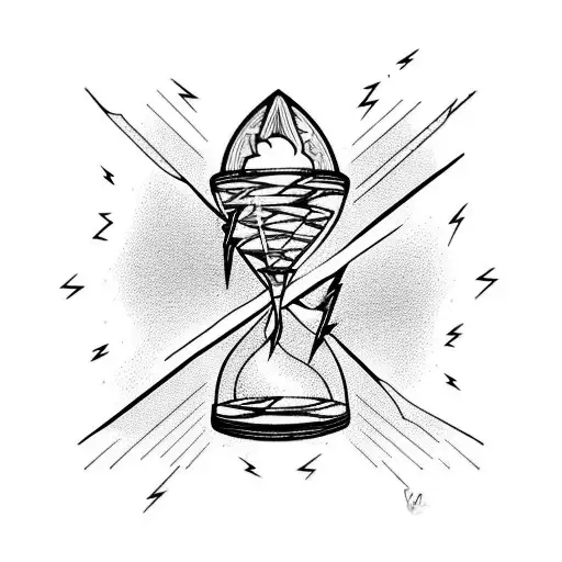 Hourglass With A Lightning Bolt