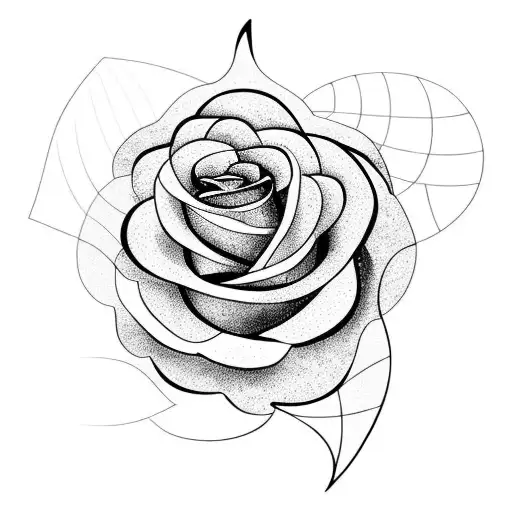 Abstract Small Roses With Leaves