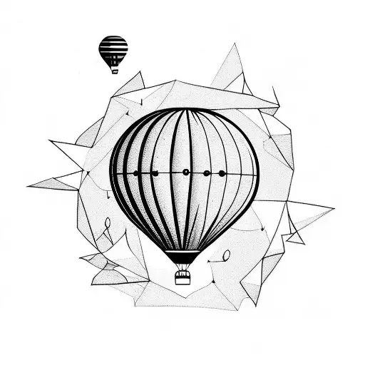 Put This Design For The Balloon Inside Of A More Minimal And Geometric Background