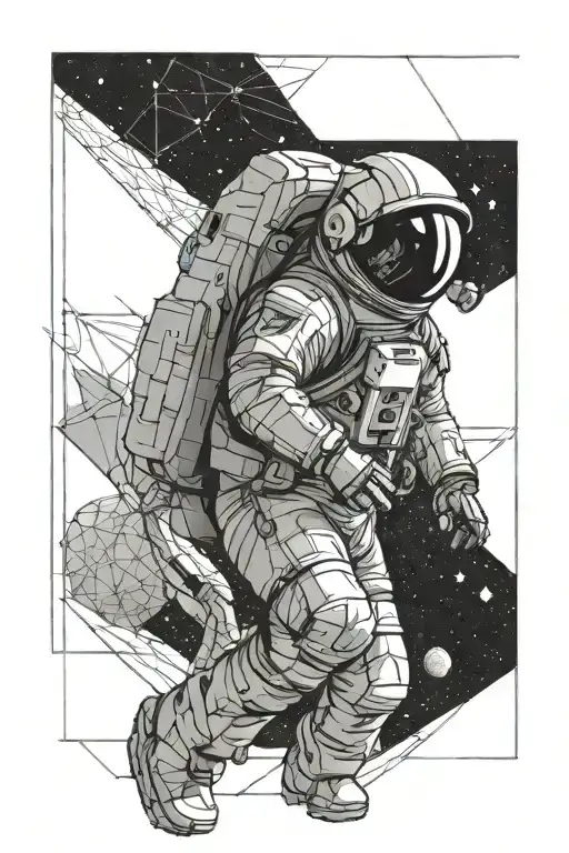 Spacex Astronaut With A Galaxy Behind