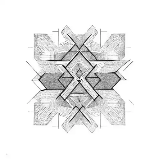 Solid Vertical Line With Pattern Bands Around