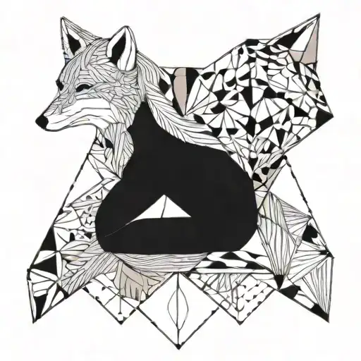 Polar Fox Wrapped Around Cadeceus