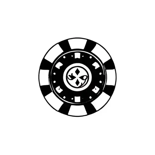 Poker Chip With Bowling Pins In The Background