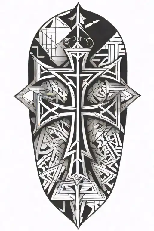 Iron Cross Integrated Into A Geometric Design