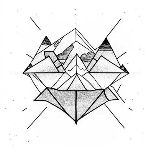 One Triangle With Moon And Forest Inside