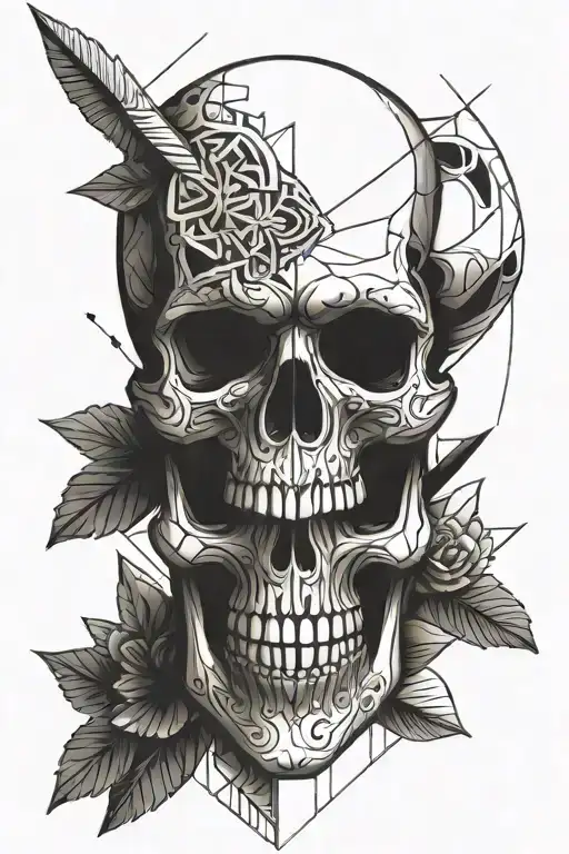 Skull And Maori Design