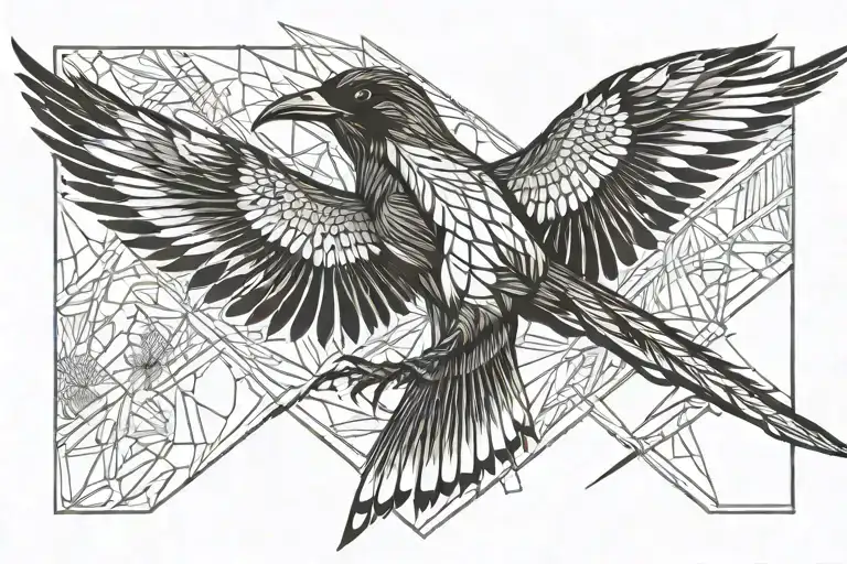 Magpie Swooping Bird Hunting