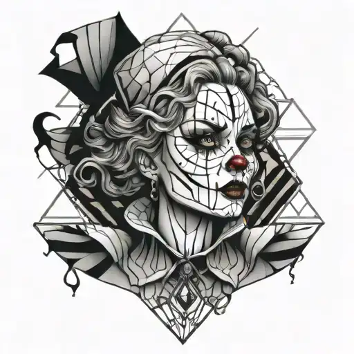 Gothic Clown Woman From The Front