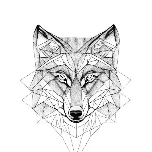 Wolf Half Geometrick Half Realistic