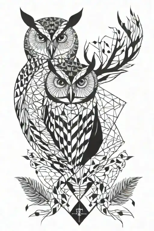 Owl And Deer