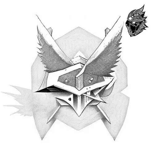 Buster Sword With One Black Wing Final Fantasy 7