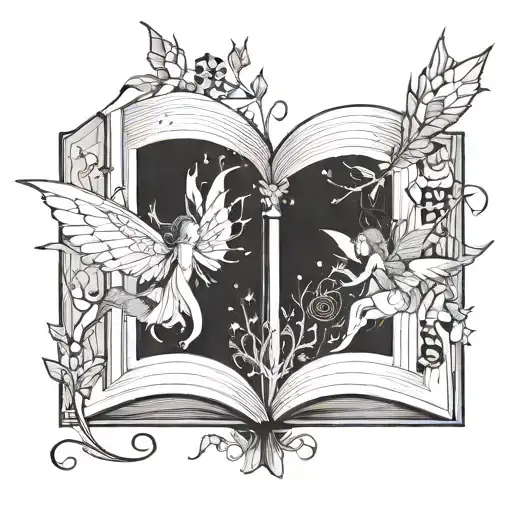 Book Open With Fairies Coming Out