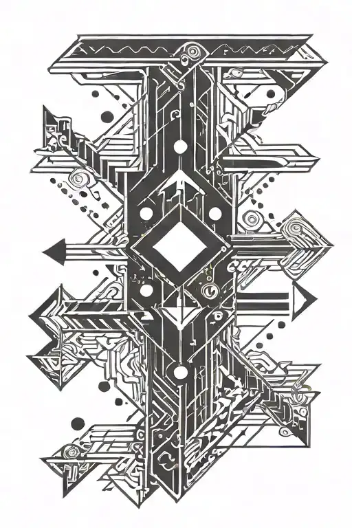 Simple Arrow With 4 Dots